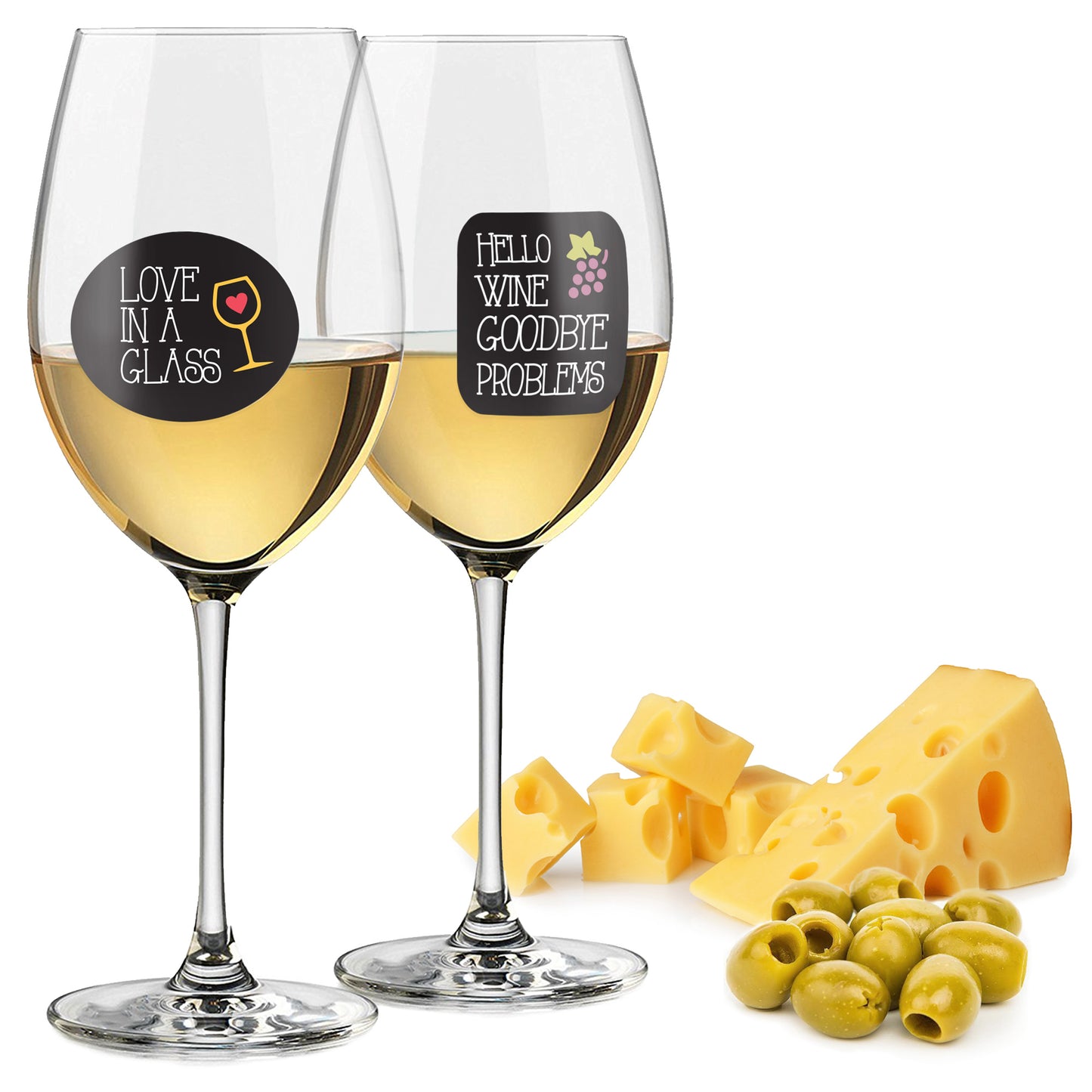 WINE THEMED STICKERS - Enjoy Your Sips From Funny Decorated Glasses